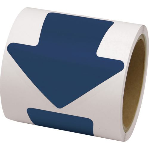 D&eacute;calcomanie en couleur pour le marquage des planchers, Fl&egrave;che, 4" lo x 4" la, Bleu, Vinyle Nuna Depot Inc.