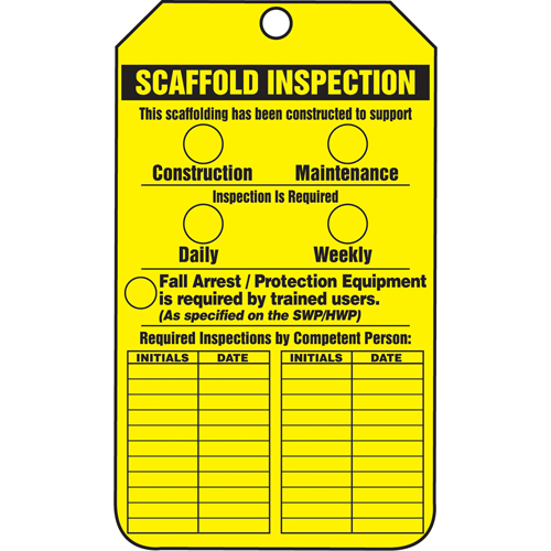 Inspection Tags, Cardstock, 3-1/8" W x 5-7/8" H, English Nuna Depot Inc.