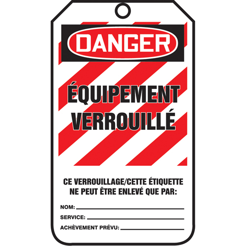 &eacute;tiquettes de s&eacute;curit&eacute; - Verrouillage, Papier cartonn&eacute;, 3-1/8" la x 5-7/8" h, Français Nuna Depot Inc.