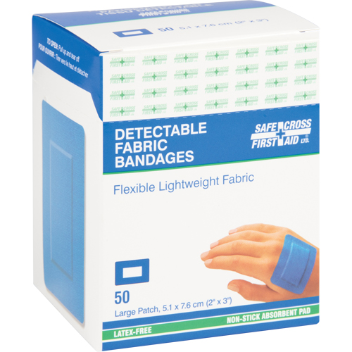 Bandages, Rectangulaire/carr&eacute;e, 3", Tissu d&eacute;tectable, St&eacute;rile Nuna Depot Inc.