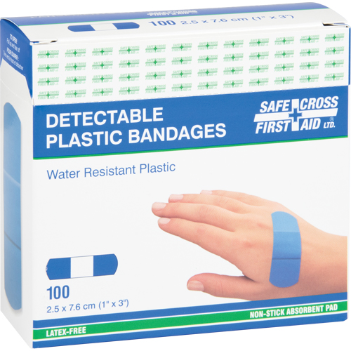 Bandages, Rectangulaire/carr&eacute;e, 3", Plastique d&eacute;tectable, St&eacute;rile Nuna Depot Inc.