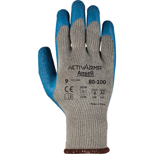 Gants ActivArmr 80-100, 9/Grand, R&ecirc;vetement Latex de caoutchouc, Calibre 10, Enveloppe en Polyester/Coton Nuna Depot Inc.