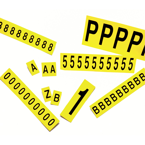 Individual Adhesive Letter Markers, H, 2-15/16" H, Black on Yellow Nuna Depot Inc.