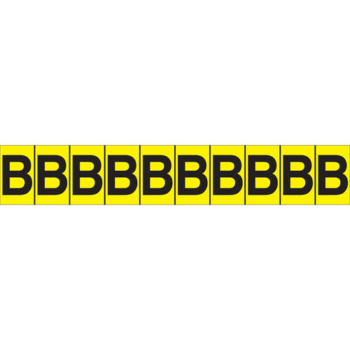 Individual Adhesive Letter Markers, B, 1" H, Black on Yellow Nuna Depot Inc.