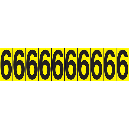 Individual Adhesive Number Markers, 6, 1-15/16" H, Black on Yellow Nuna Depot Inc.