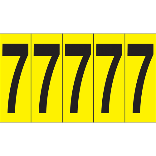 Rep&egrave;res adh&eacute;sifs &agrave; chiffres individuels, 7, 3-7/8" h, Noir sur jaune Nuna Depot Inc.