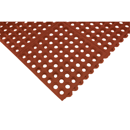 Anti-Fatigue Link Matting, Honeycomb, 3' x 3' x 1/2", Brown, Nitrile/Rubber Nuna Depot Inc.