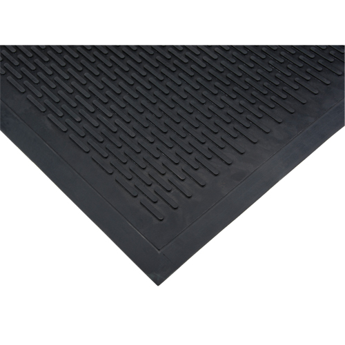 Tapis &agrave; profil bas, Caoutchouc, Grattoir Type, Motif Plein, 3' x 5', Noir Nuna Depot Inc.