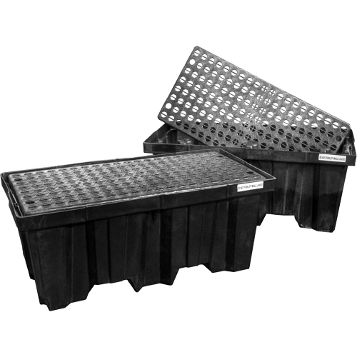 Nestable Spill Pallets, 66 US gal. Spill Capacity, 51" x 26" x 21" Nuna Depot Inc.