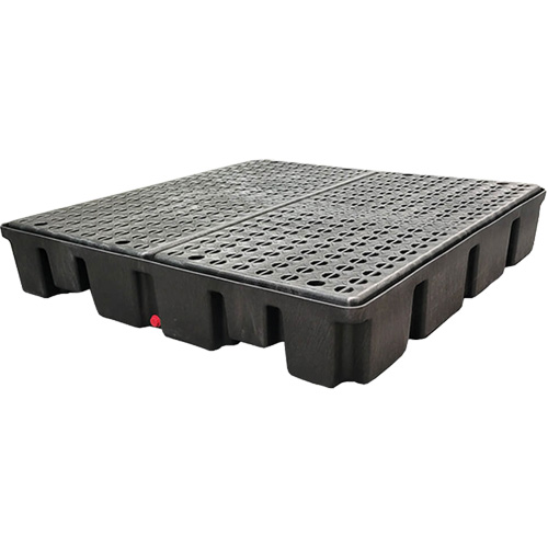 Nestable Spill Pallet With Drain, 66 US gal. Spill Capacity, 49" x 49" x 10.5" Nuna Depot Inc.