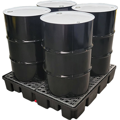 Nestable Spill Pallet With Drain, 66 US gal. Spill Capacity, 49" x 49" x 10.5" Nuna Depot Inc.