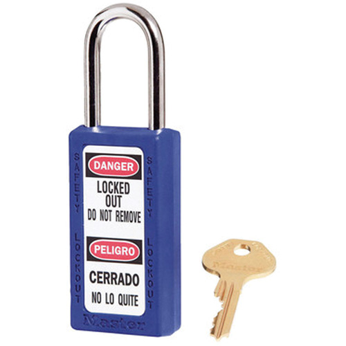 411 Zenex Safety Padlocks, Blue, Keyed Alike, Thermoplastic, 1-1/2" Width Nuna Depot Inc.