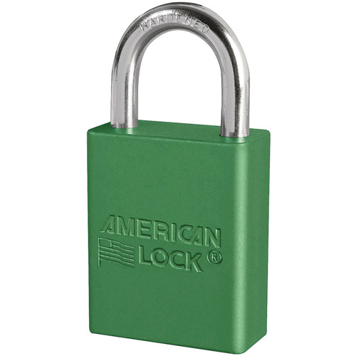 Cadenas de s&eacute;curit&eacute; American Lock, Vert, Cl&eacute;s identiques, Aluminium, Largeur de 1-1/2" Nuna Depot Inc.