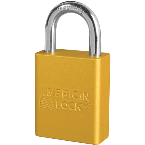 Cadenas de s&eacute;curit&eacute; American Lock, Jaune, Cl&eacute;s identiques, Aluminium, Largeur de 1-1/2" Nuna Depot Inc.