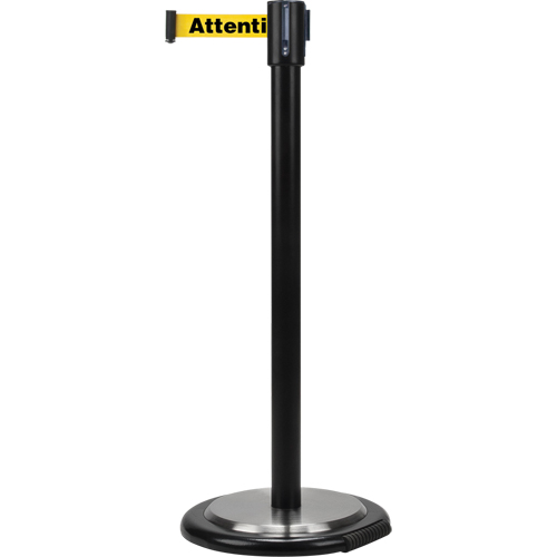 Free-Standing Crowd Control Barrier, Steel, 35" H, Yellow Tape, 7' Tape Length Nuna Depot Inc.
