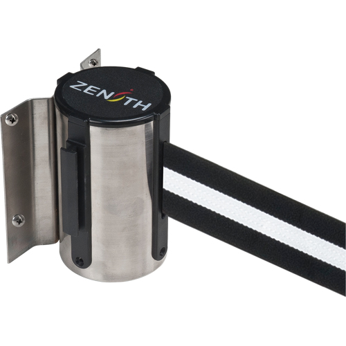 Wall Mount Barrier, Steel, Screw Mount, 7', Black/White Tape Nuna Depot Inc.