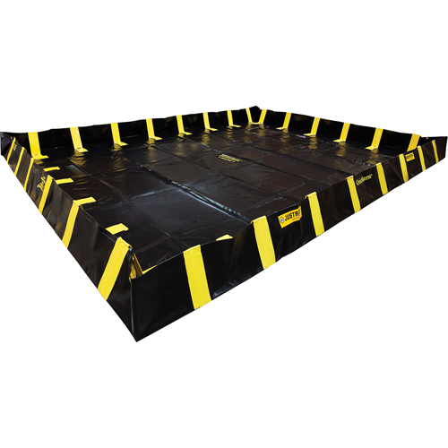 QuickBerm&reg; Containment Berm with Inside Wall Supports, 1795 gal. Capacity, 12' W x 20' L x 12" H, Snap-Up Bracket Nuna Depot Inc.