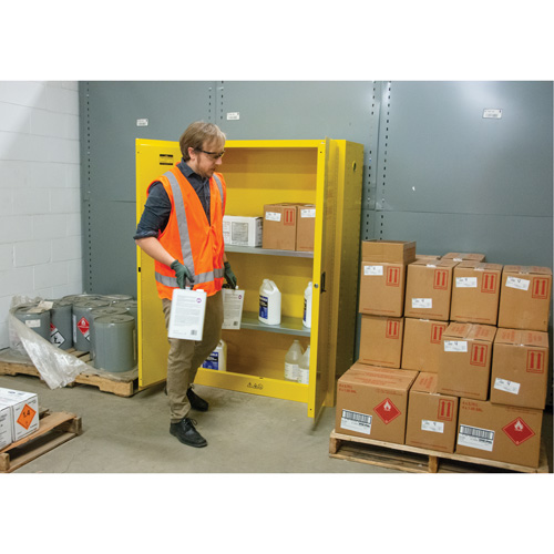 Flammable Storage Cabinet, 45 gal., 2 Door, 43" W x 65" H x 18" D Nuna Depot Inc.
