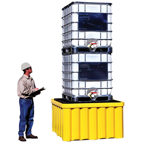 Palette antid&eacute;versement avec drain Ultra-IBC Spill Pallet , Capacit&eacute; de d&eacute;versement 400 gal. US, 58,75" x 58,75" x 33" Nuna Depot Inc.