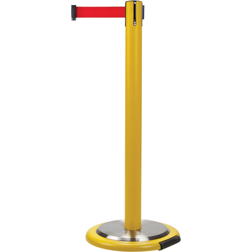 Free-Standing Crowd Control Barrier, Steel, 35" H, Red Tape, 12' Tape Length Nuna Depot Inc.