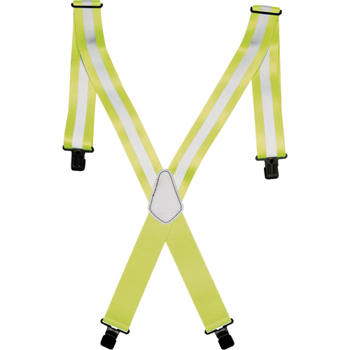 Hi-Viz 2" Work Suspenders, High Visibility Lime-Yellow, Silver Reflective Colour, One Size Nuna Depot Inc.