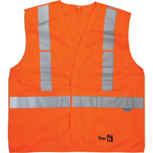 Vestes de s&eacute;curit&eacute; ignifug&eacute;es, Orange haute visibilit&eacute;, Moyen/Petit, Polyester Nuna Depot Inc.