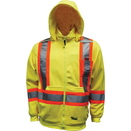 Chandail &agrave; capuchon de s&eacute;curit&eacute; en molleton, Polyester, Petit, Jaune lime haute visibilit&eacute; Nuna Depot Inc.