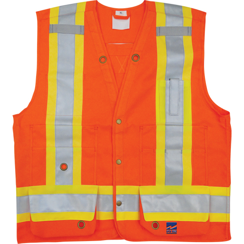 Surveyor Safety Vest, High Visibility Orange, Small, Polyester Nuna Depot Inc.