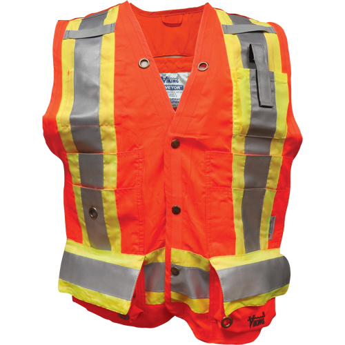 Veste de s&eacute;curit&eacute; ignifug&eacute; pour arpenteur, Orange haute visibilit&eacute;, Petit, Polyester Nuna Depot Inc.