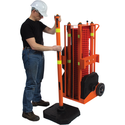 Portable Safety Zone, 100' L, Steel, Orange Nuna Depot Inc.