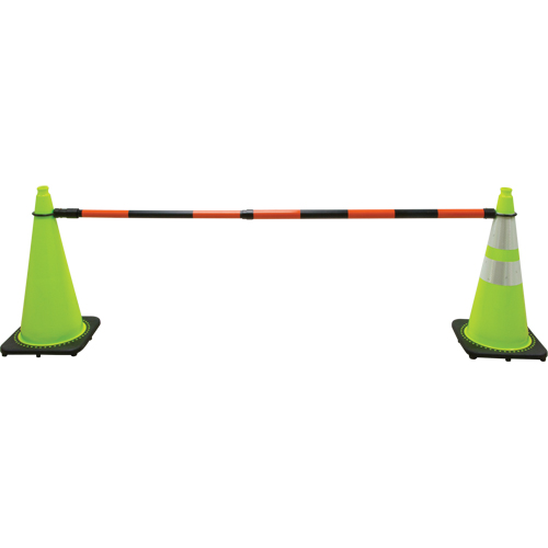Barre pour c&ocirc;ne de circulation r&eacute;tractable, Longueur d&eacute;ploy&eacute;e de 7' 5'', Noir/Orange Nuna Depot Inc.