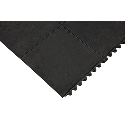 Anti-Fatigue Matting, Smooth, 3' x 3' x 1/2", Black, Natural Rubber Nuna Depot Inc.