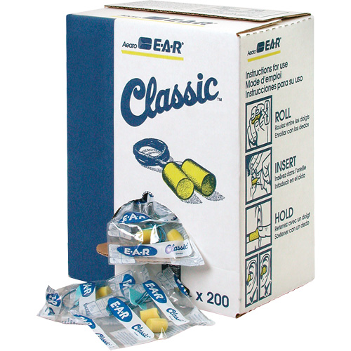 Bouchons d'oreilles classiques E-A-R, Vrac - Sac en poly, Avec cordon Nuna Depot Inc.