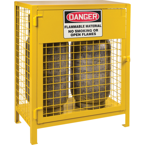 Gas Cylinder Cabinets, 2 Cylinder Capacity, 30" W x 17" D x 37" H, Yellow Nuna Depot Inc.