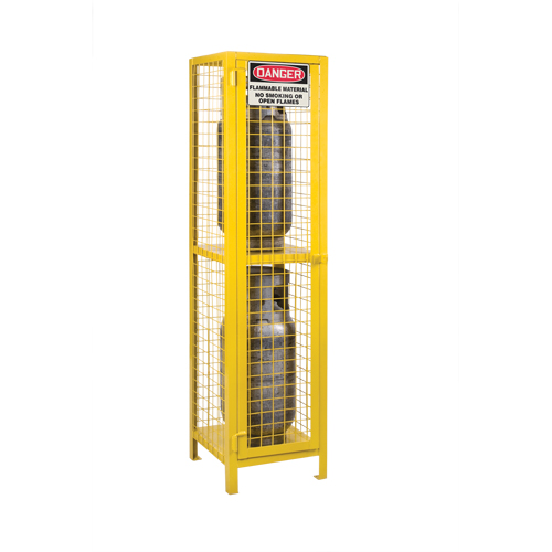 Gas Cylinder Cabinets, 2 Cylinder Capacity, 17" W x 17" D x 69" H, Yellow Nuna Depot Inc.