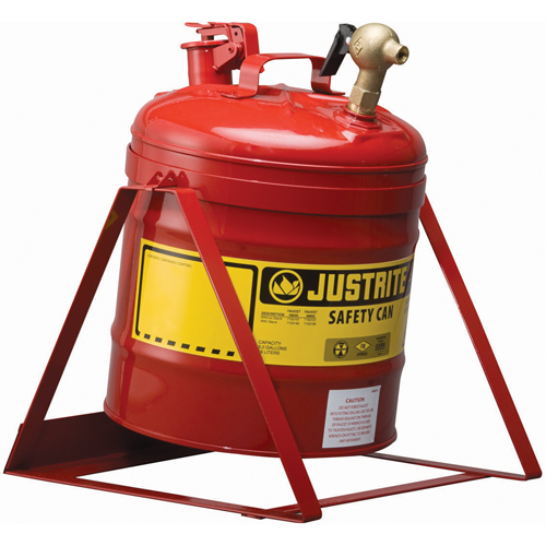 Bidon avec robinet s&eacute;curitaires pour laboratoires, Type I, Acier, 5 gal. US, Rouge, Homologu&eacute; FM Nuna Depot Inc.