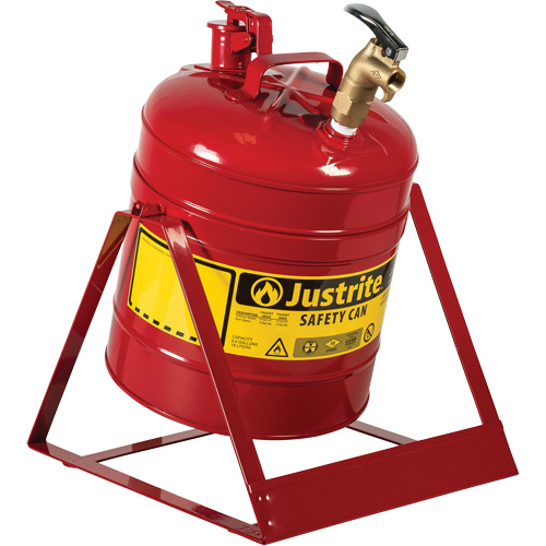 Bidon avec robinet s&eacute;curitaires pour laboratoires, Type I, Acier, 5 gal. US, Rouge, Homologu&eacute; FM Nuna Depot Inc.