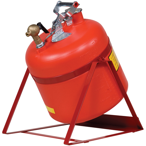 Bidon avec robinet s&eacute;curitaires pour laboratoires, Type I, Acier, 5 gal. US, Rouge, Homologu&eacute; FM Nuna Depot Inc.