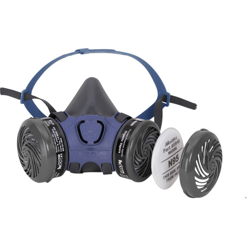 Respirateur &agrave; demi-masque 7000 pr&eacute;-assembl&eacute; pour la peinture pulv&eacute;ris&eacute;e/pesticides, &eacute;lastom&egrave;re/Thermoplastique, Moyen Nuna Depot Inc.