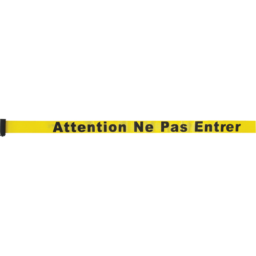 Tape Cassette for Build-Your-Own Crowd Control Barriers, Attention ne pas entrer, 7', Yellow Tape Nuna Depot Inc.