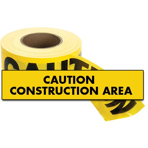 Rubans standards pour barricades, Anglais, 3" la x 1000' lo, 2 mils, Noir sur jaune Nuna Depot Inc.