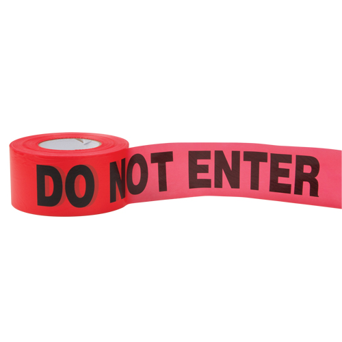 Rubans standards pour barricades, Anglais, 3" la x 1000' lo, 2 mils, Rouge Nuna Depot Inc.