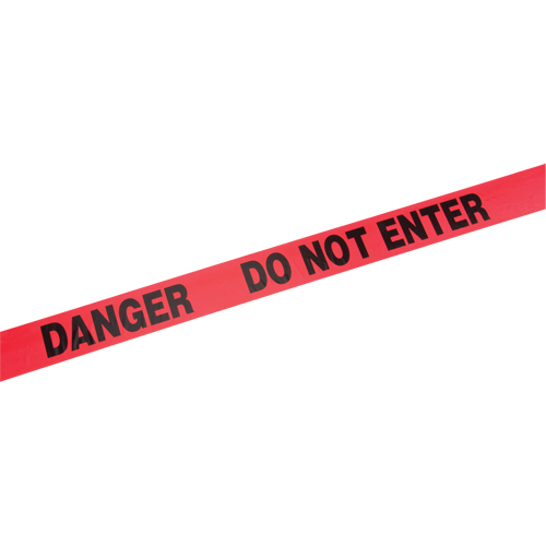 Rubans standards pour barricades, Anglais, 3" la x 1000' lo, 2 mils, Rouge Nuna Depot Inc.