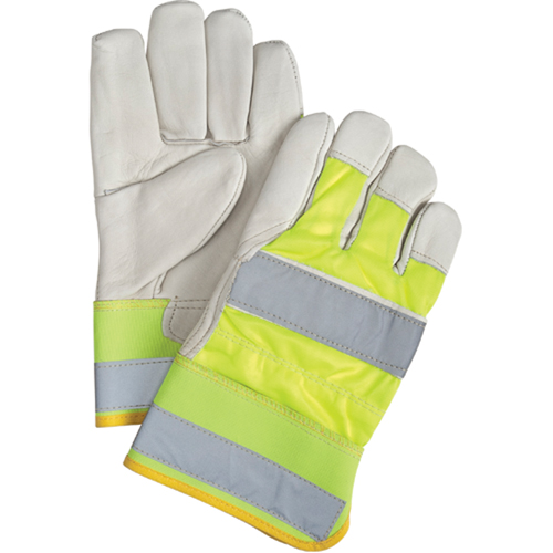 Premium Quality High Visibility Fitters Gloves, Large, Grain Cowhide Palm Nuna Depot Inc.