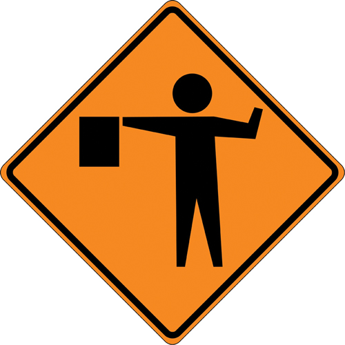 Panneau de construction enroulable - Tilt-Adjust signaleur, 36" x 36", Vinyle, Pictogramme Nuna Depot Inc.