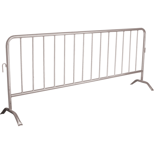 Portable Barrier, Interlocking, 102" L x 40" H, Silver Nuna Depot Inc.