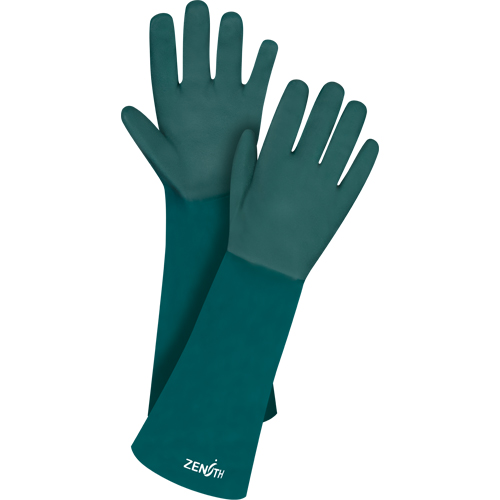 Double Dipped Green Gloves, 18" L, PVC, Cotton Jersey Inner Lining, 70-mil Nuna Depot Inc.