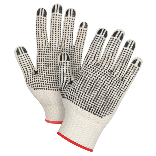 Gants tricot&eacute;s de poids lourd &agrave; deux c&ocirc;t&eacute;s avec pois, Poly/coton, Deux c&ocirc;t&eacute;s, Calibre 7, Petit Nuna Depot Inc.