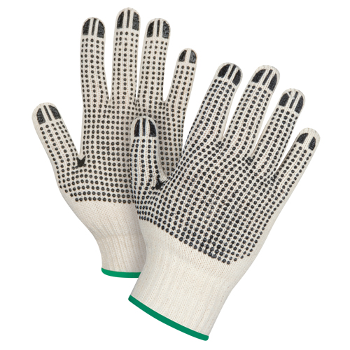 Gants tricot&eacute;s de poids lourd &agrave; deux c&ocirc;t&eacute;s avec pois, Poly/coton, Deux c&ocirc;t&eacute;s, Calibre 7, Moyen Nuna Depot Inc.