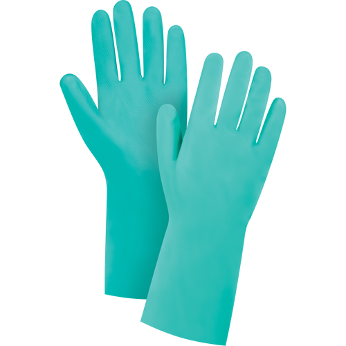 Gants de premi&egrave;re qualit&eacute; &agrave; prise en losange r&eacute;sistants aux produits chimiques, Taille Moyen/8, 13" lo, Nitrile, Doublure en Ouat&eacute;e, 15 mils Nuna Depot Inc.